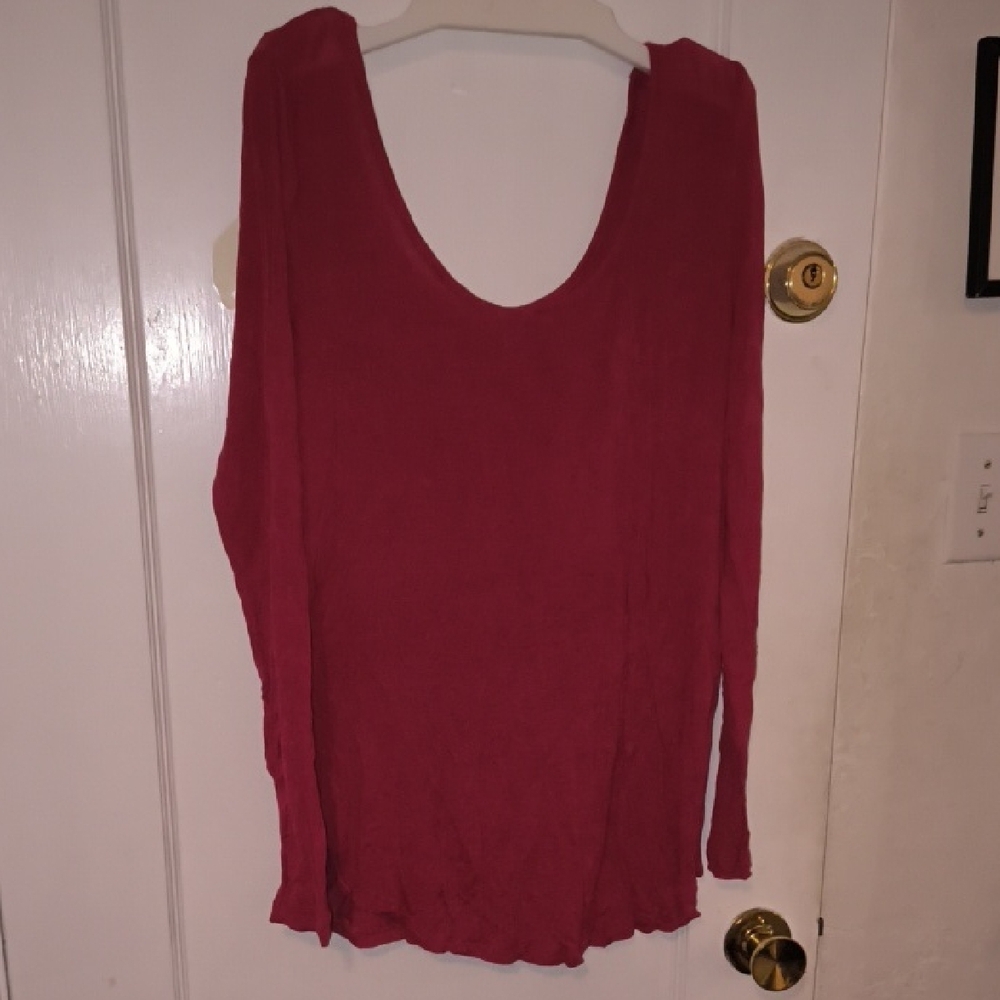 Full Tilt | Deep Red Long Sleeve Tee - Picture 3 of 3